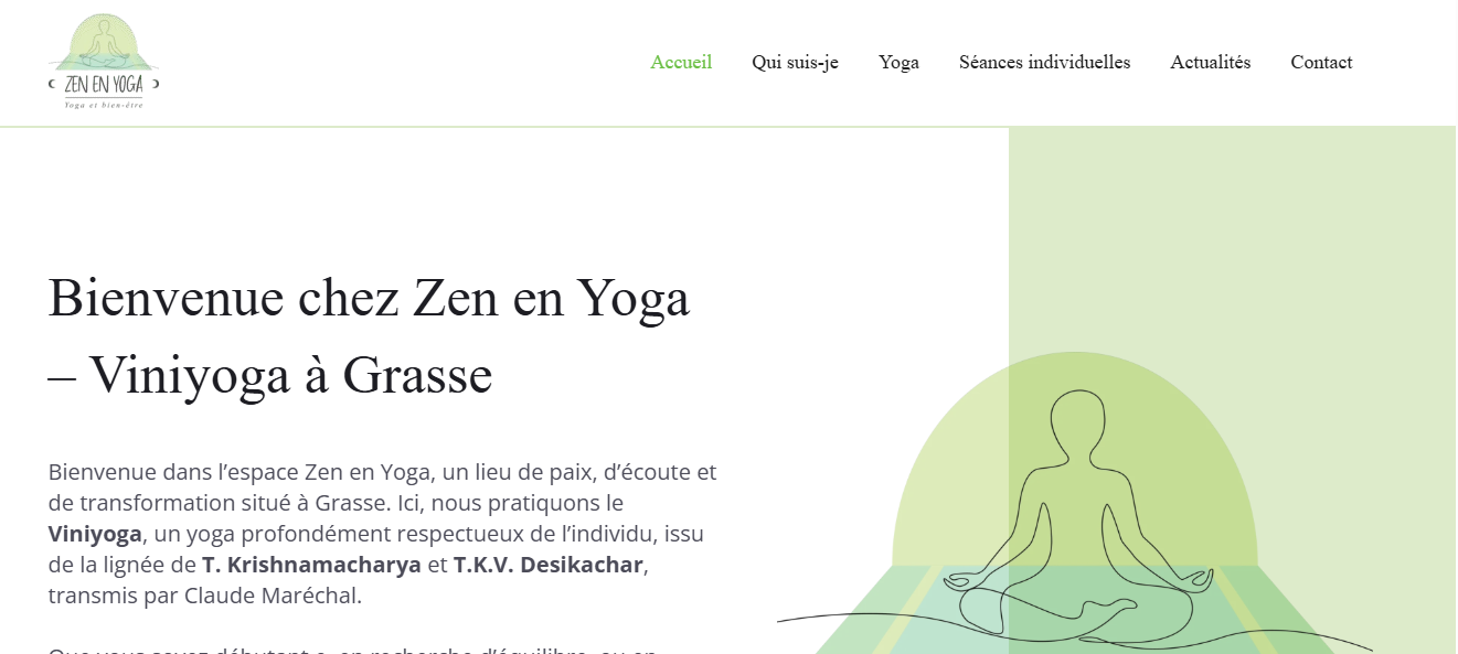 Création de site web sur mesure pour studio de yoga et relaxation